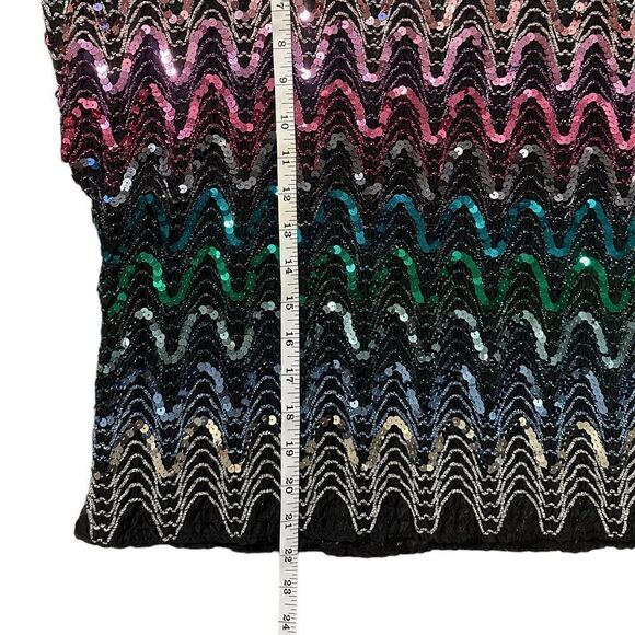 Vintage 70’s Rainbow Sequin Disco Top Size Small - Picture 11 of 14